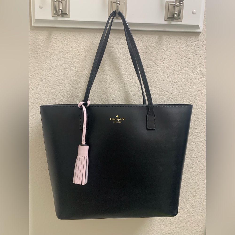 Kate Spade Black Tote Bag with Pink Accent